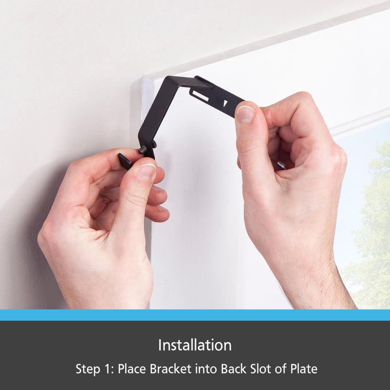 Kenney Fast Fit 5/8" No Measure Curtain Rod Brackets, Matte Black - Image 4